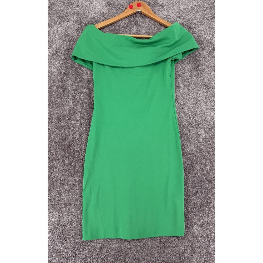 COS Off The Shoulder Jersey Mii Dress Bright Kelly Green Women's Size XS